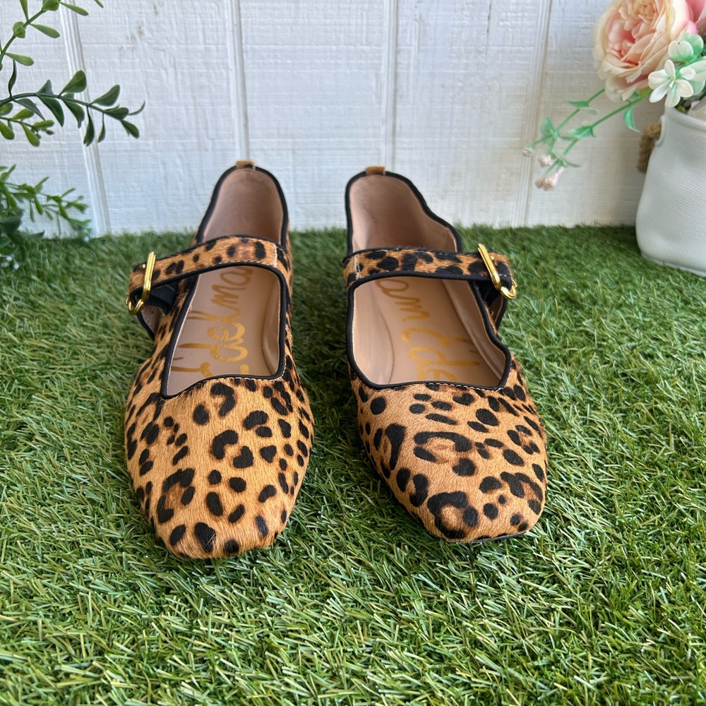 Sam Edelman Leopard Print Mary Jane Flats - Brown & Black - Picture 9 of 16